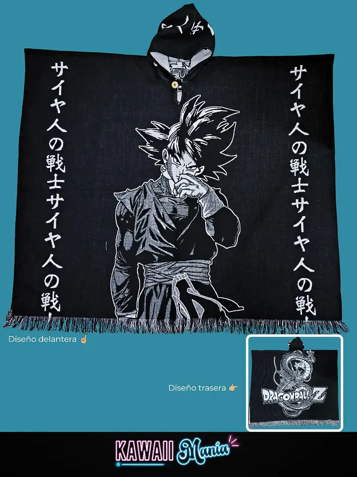 Poncho Goku Black Doble 1
