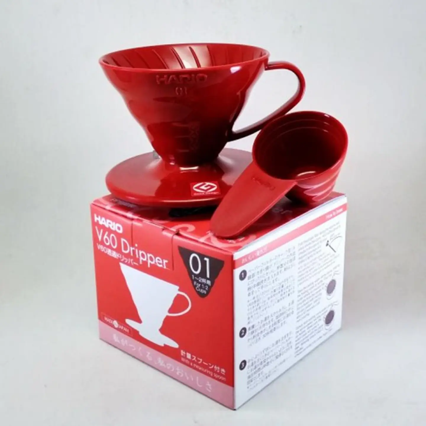 V60 Dripper Hario 01 Acrílico Rojo 3