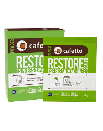 RESTORE ESPRESSO MACHINE  DESCALER - Descalcificante en sachet  Cafetto  1 un 25 gr . 