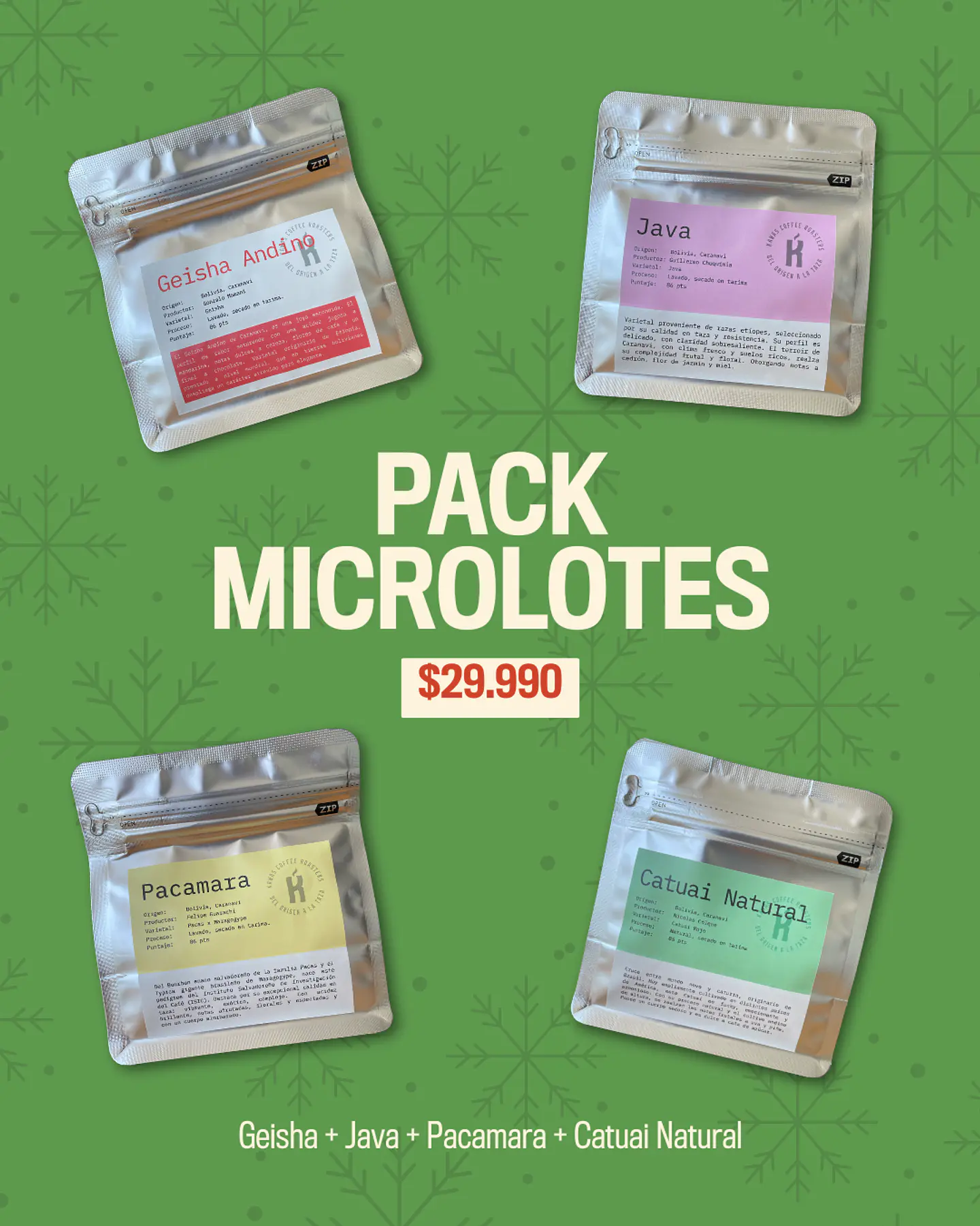 PACK MICROLOTES DE BOLIVIA 4 x 125 gr 2