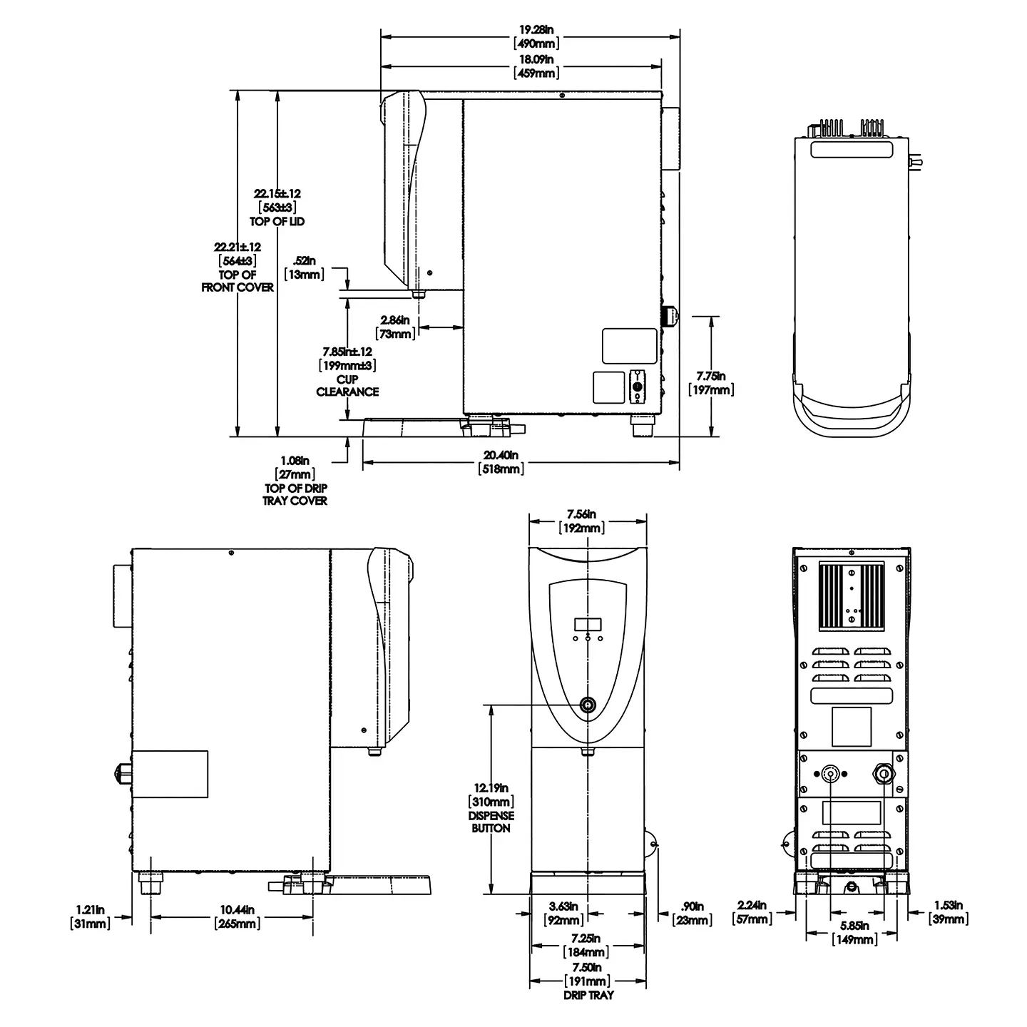 Erogador de Agua Caliente H3EA Element Acero Inox. 2