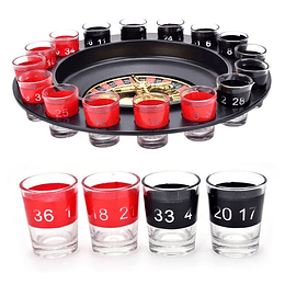 Ruleta de Juegos con 16 vasos de vidrio