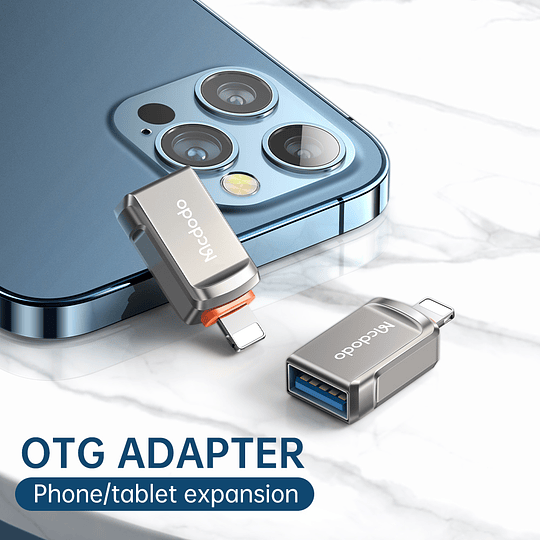 Adaptador USB respalda info de celular a un Pendrive, iPhone