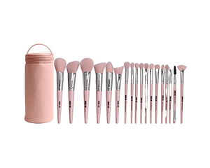 SET 18  BROCHAS Y PINCELES DE MAQUILLAJE PROFESIONAL CON ESTUCHE