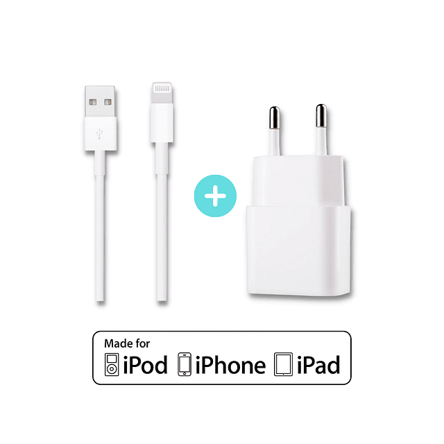 Cargador original para IPhone (Cable Lightning y Adaptador de carga) 