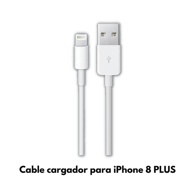 Cable de Carga Rápida para iPhone 8 Plus - Conexión Segura y Resistente
