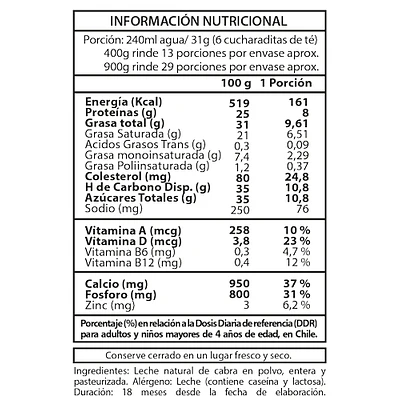 Leche Entera | 900grs