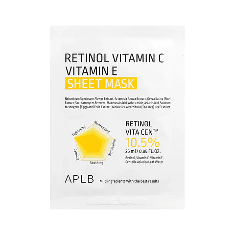 Retinol Vitamin C Vitamin E Sheet Mask