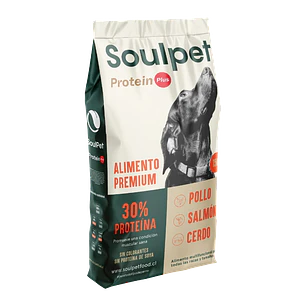 Soulpet Protein Plus 15kg – Proteína Pollo, Salmón y Cerdo