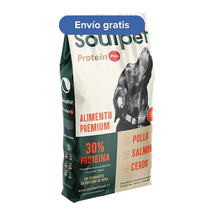 Soulpet Protein Plus 15kg – Proteína Pollo, Salmón y Cerdo