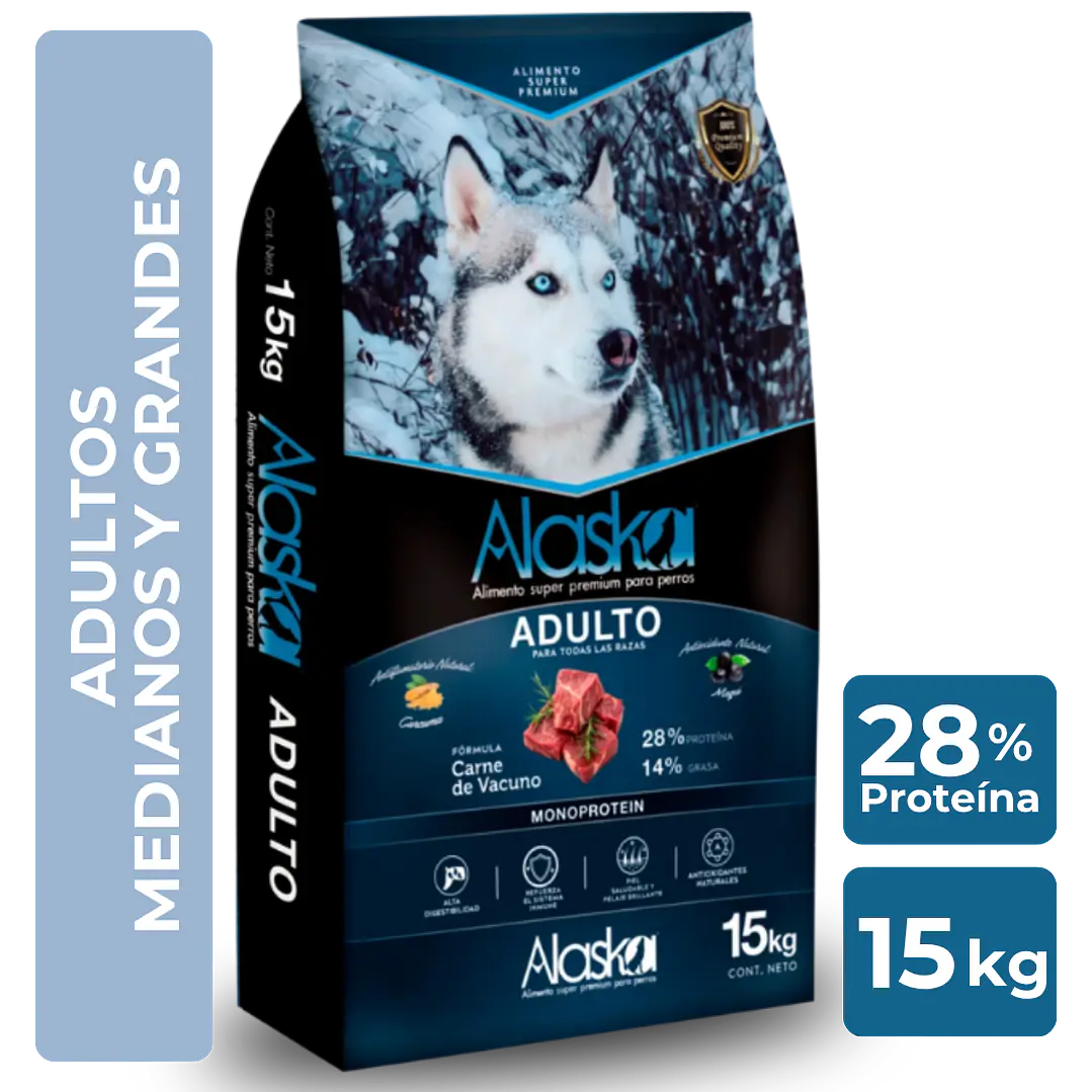 Alaska Adulto 15kg – Alimento Súper Premium Perros Adultos 5