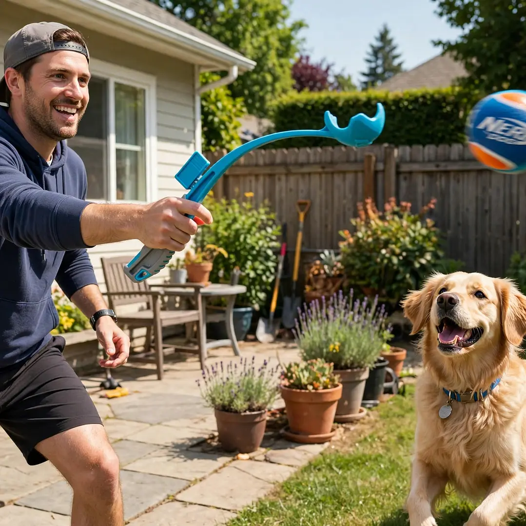Lanzador de pelotas Nerf + 1 pelota 4