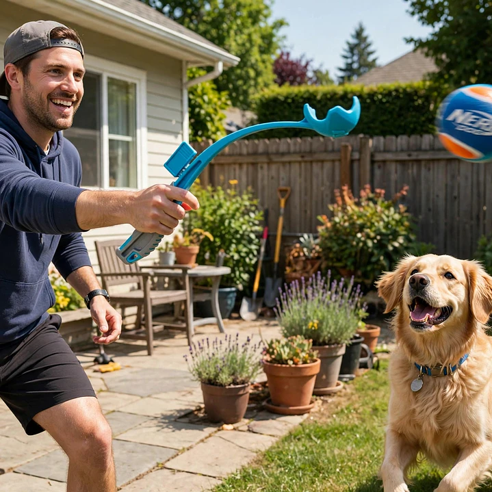 Lanzador de pelotas Nerf + 1 pelota 4