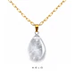 Collar Gota de cuarzo blanco enchapado en oro 18k - Miniatura 1