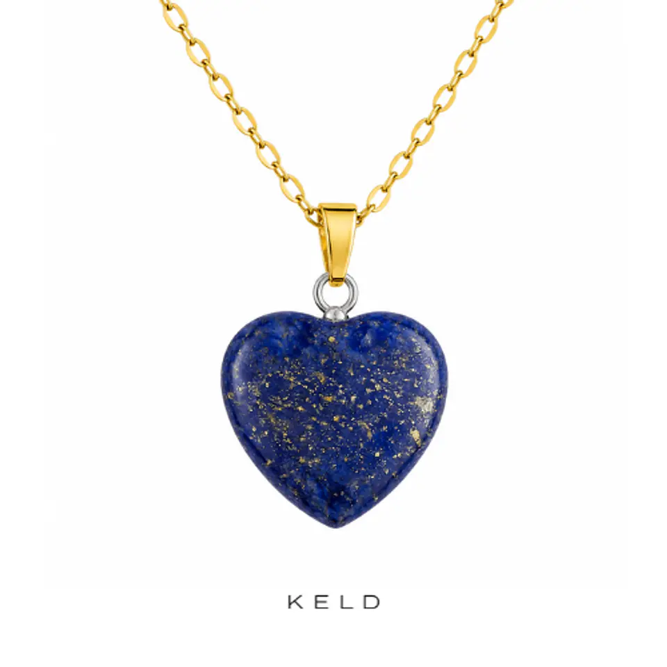Collar Corazon de Lapislazuli enchapado en oro 18K 1