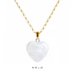 Collar Corazon de cuarzo blanco enchapado en oro 18K - Miniatura 1