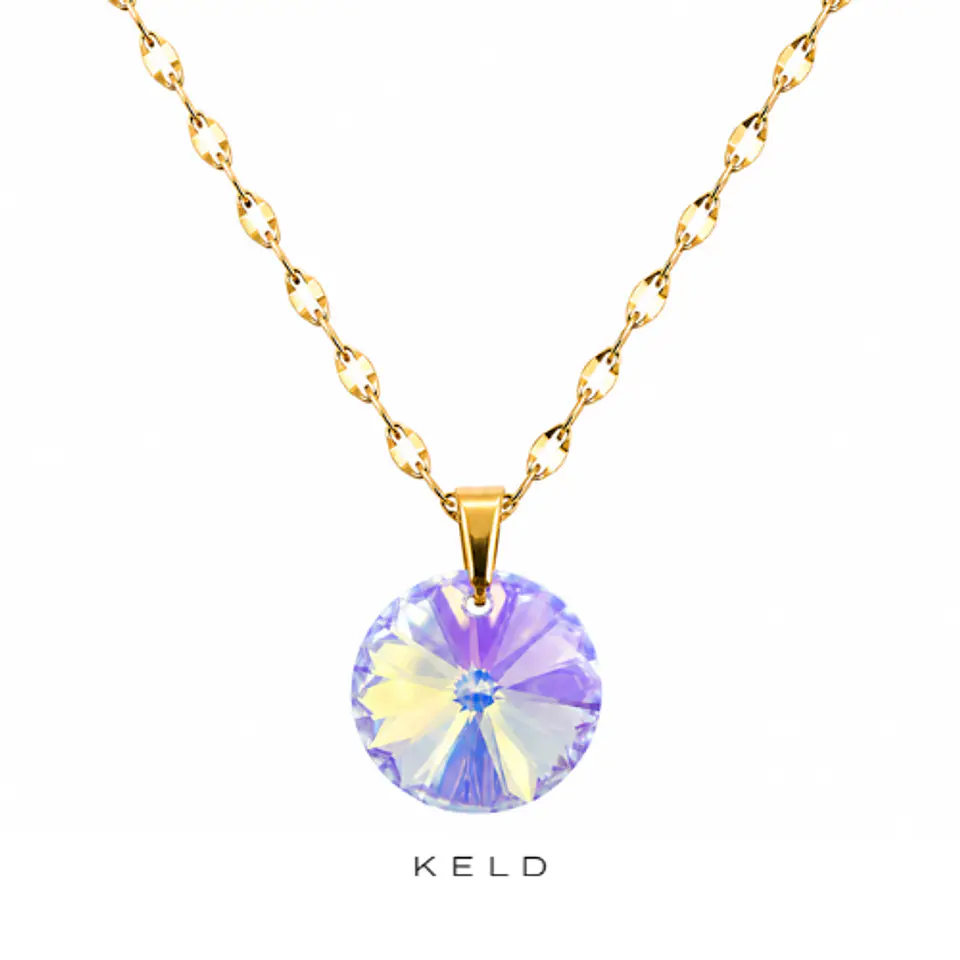 Collar punto de luz cristal rivoli AB enchapado en oro 18K 1