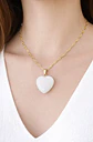 Collar corazon Jade Blanco enchapado en oro 18K - Miniatura 2
