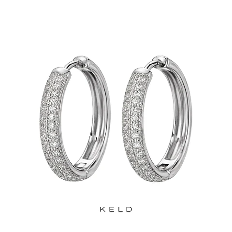 Aros argollas cristal enchape oro blanco