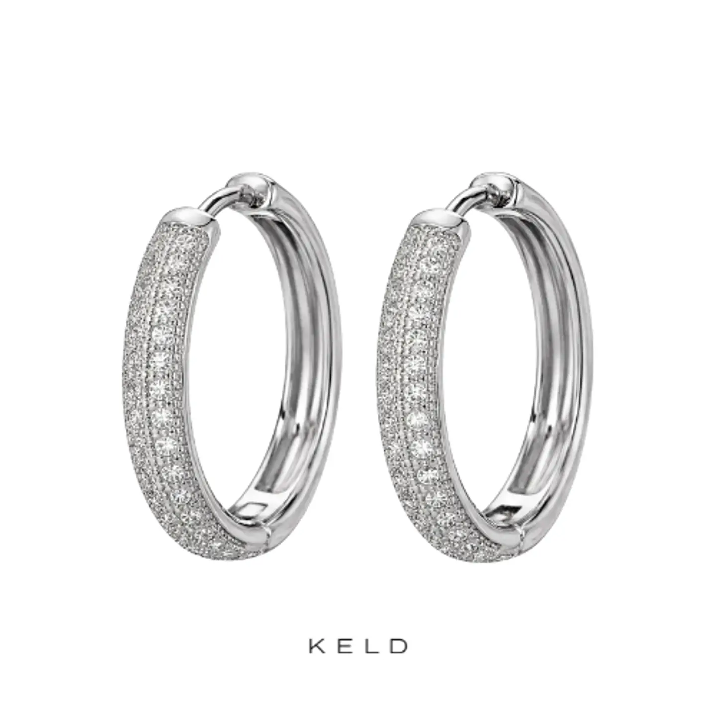 Aros argollas cristal enchape oro blanco 1