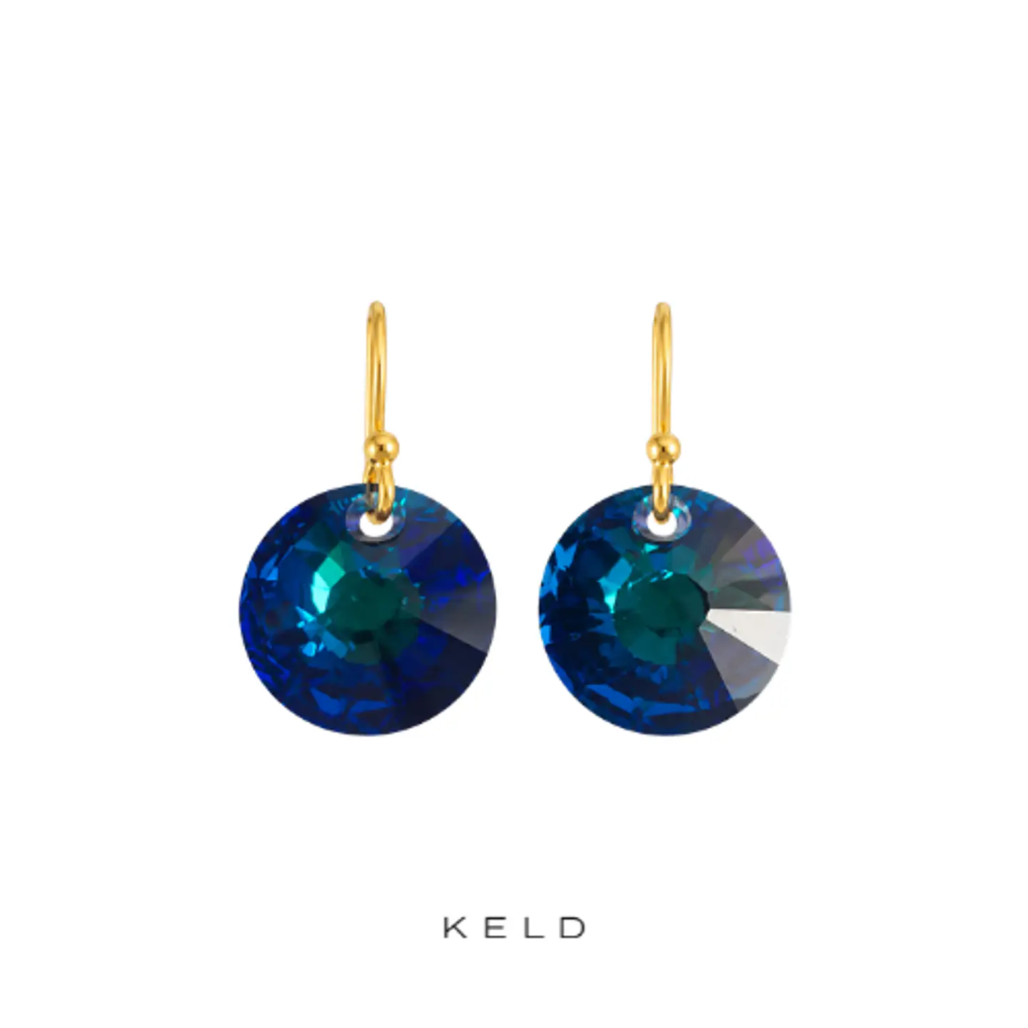 Aros de Sun Bermuda Blue  enchapado en oro 18K 1