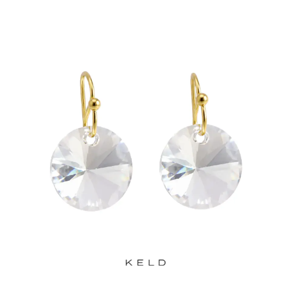 Aros de cristal rivoli transparente enchapado en oro 18K 1