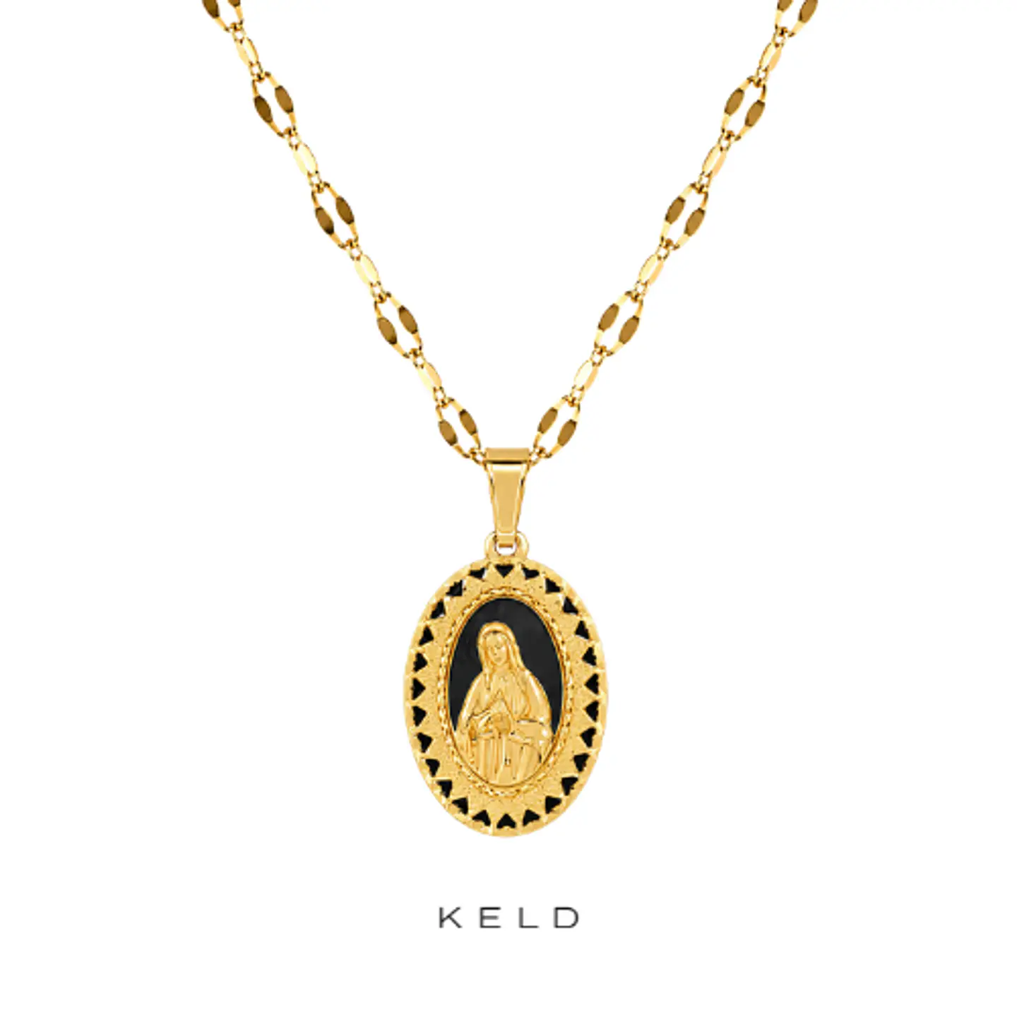 Collar medalla virgen Maria enchapado en oro 18K 1