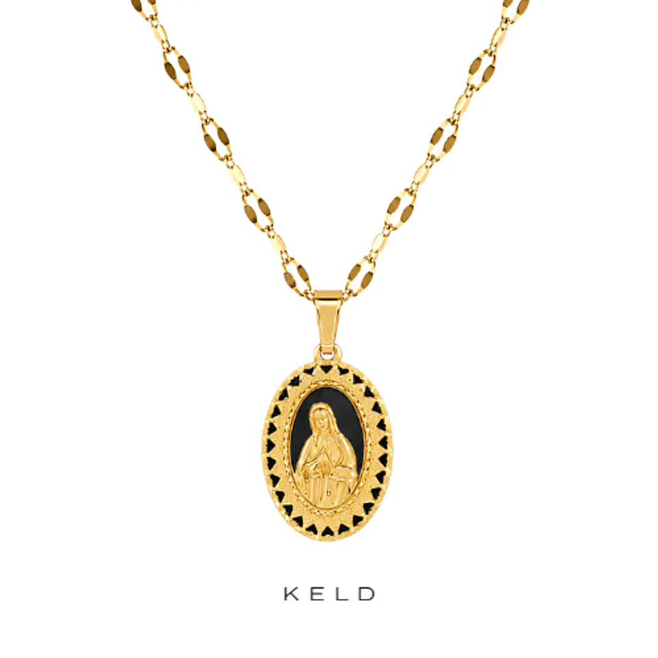 Collar medalla virgen Maria enchapado en oro 18K 1