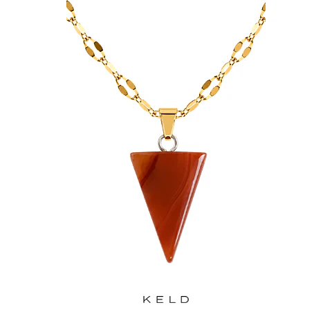 Collar piramite onix rojo enchapado en oro 18K