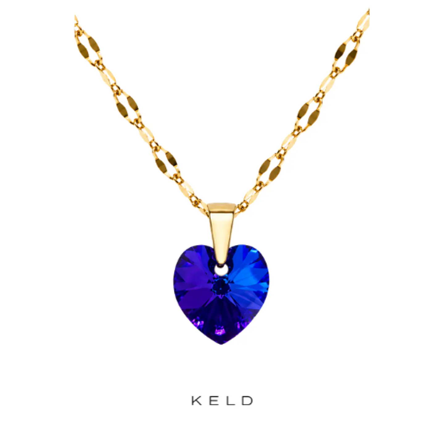 Collar Corazon cristal heliotrope  enchape de oro 18K 1