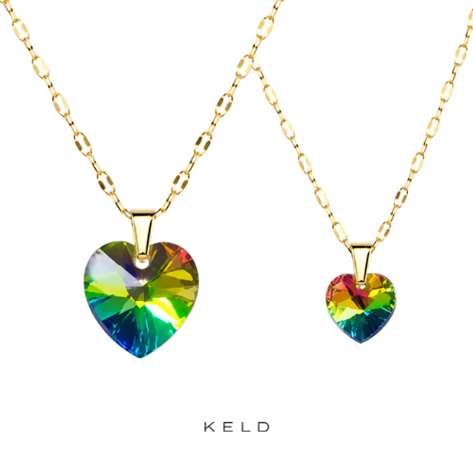 Pack 2 collares cristal madre e hija enchapado en oro 18k 1