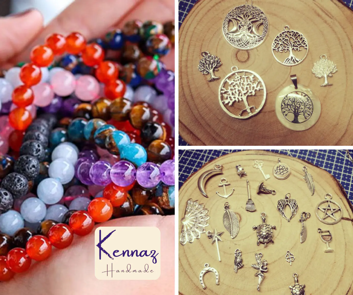 Pulseiras Personalizada em Pedras Naturais & Pendentes Simbólicos 1