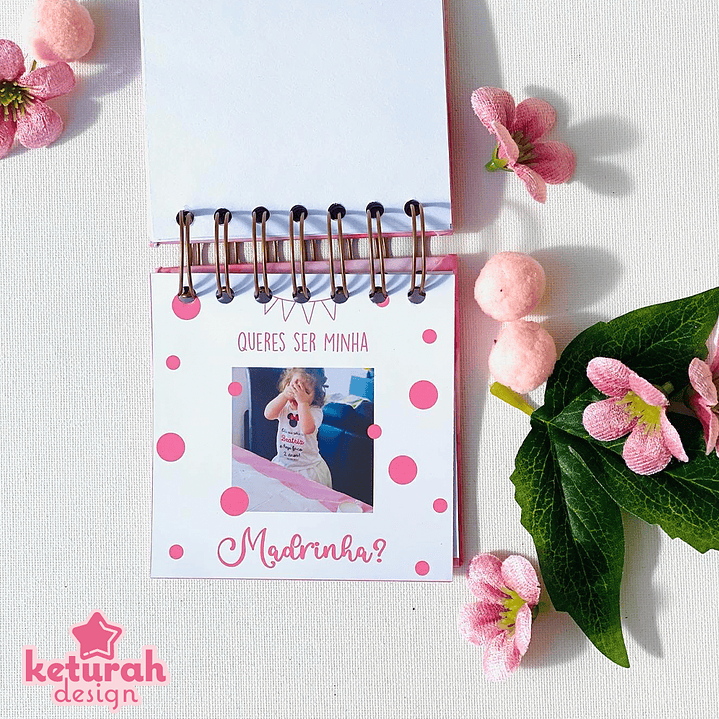 Mini- Álbum - Pedido de madrinha/padrinho Rosa 8