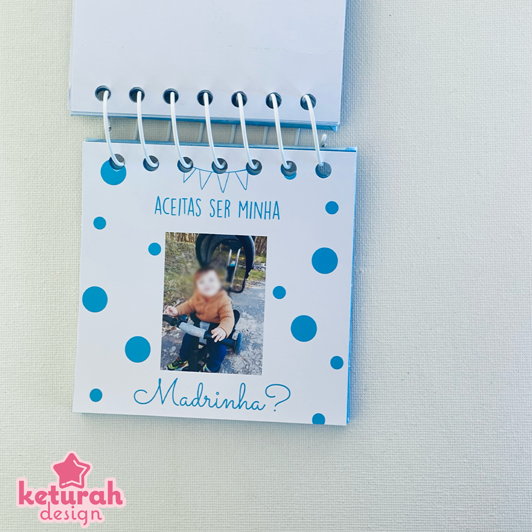Mini- Álbum - Pedido de madrinha/padrinho Azul 8