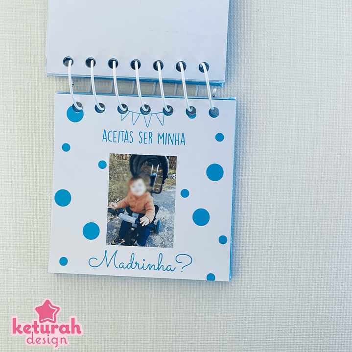 Mini- Álbum - Pedido de madrinha/padrinho Azul 8