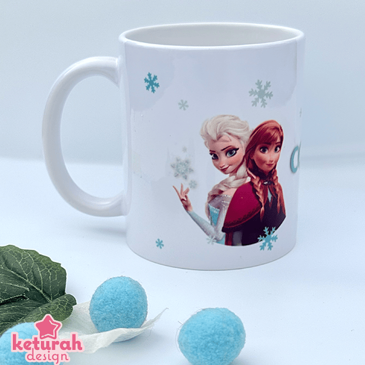 Caneca - Tema: Frozen ❄️ + Nome 1