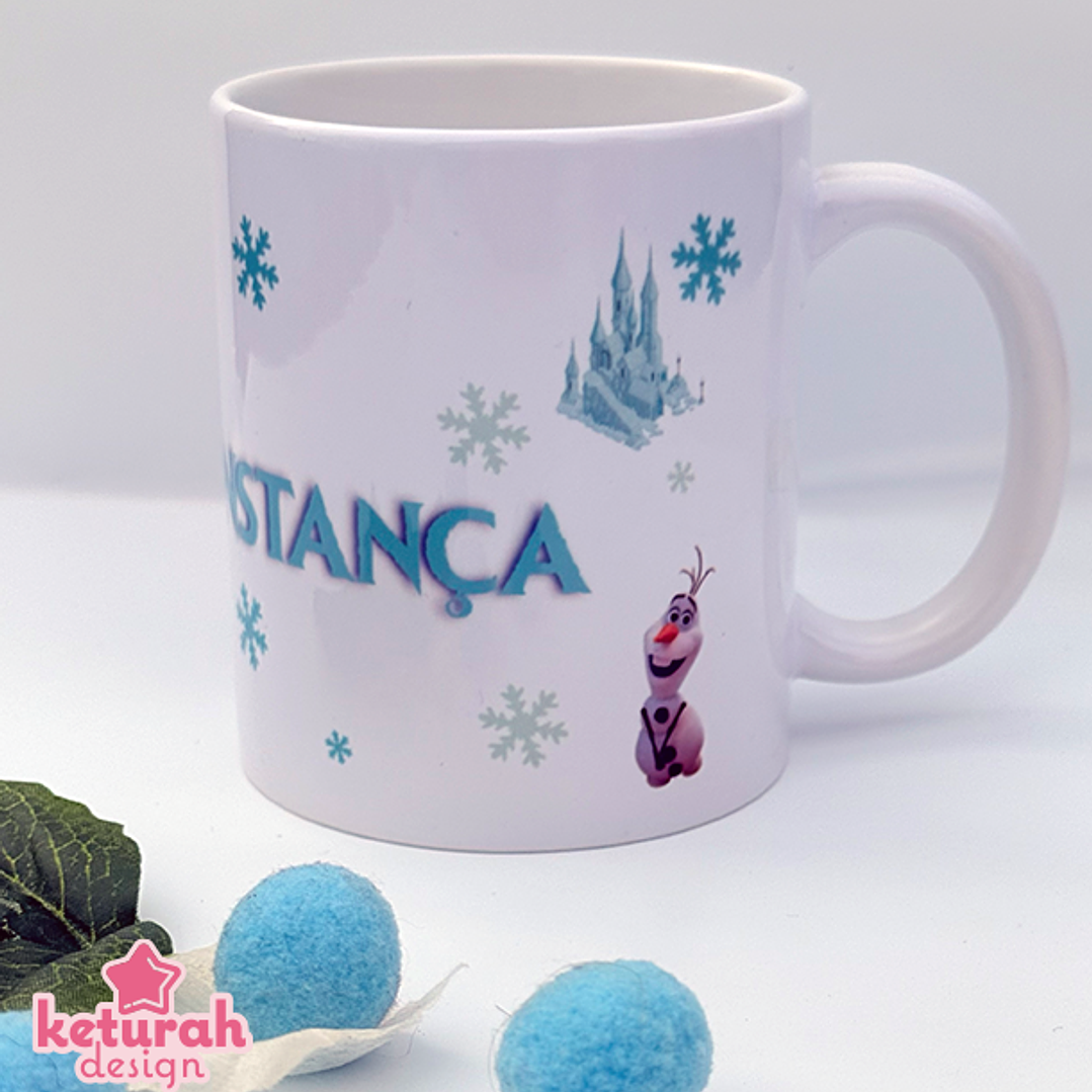 Caneca - Tema: Frozen ❄️ + Nome 4