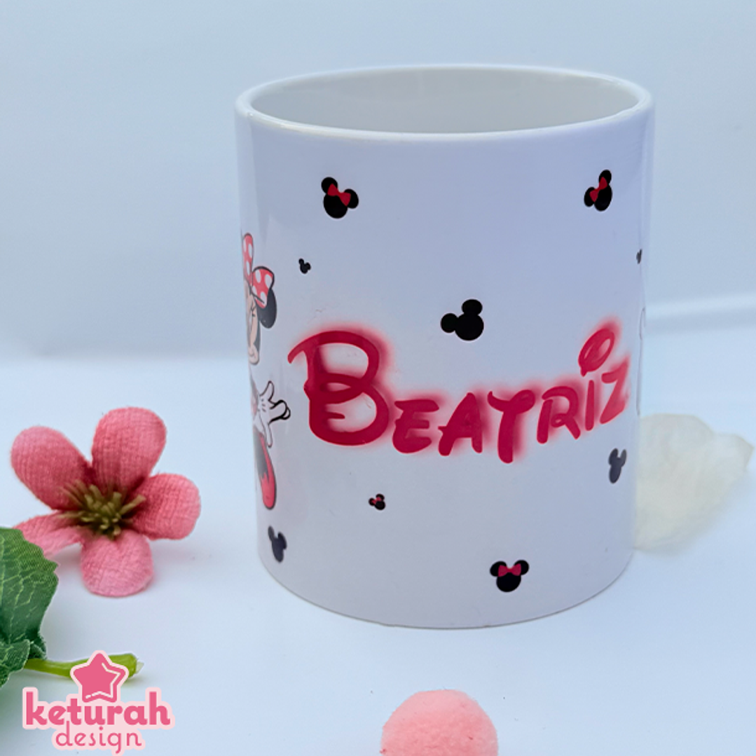 Caneca - Tema: Disney (Mickey e Minnie)  + Nome  2