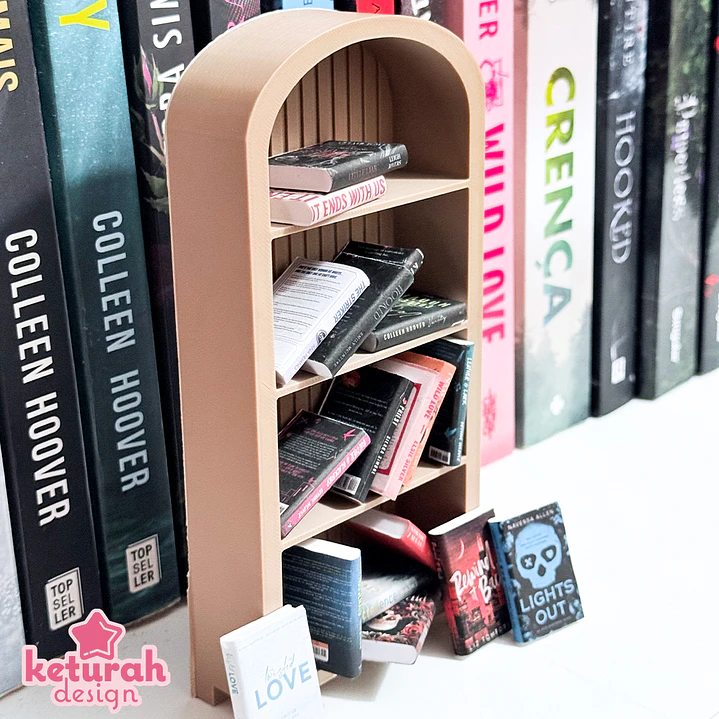 Estante arqueada + 18 livros miniatura  8