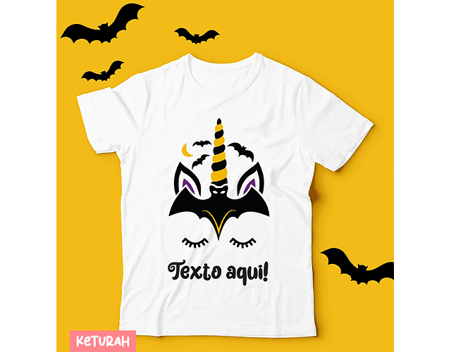 T-shirt Criança Halloween com texto à escolha