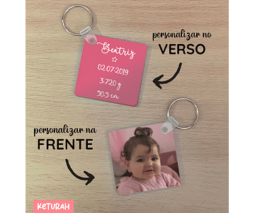 Porta-chaves quadrangular personalizado pelo cliente