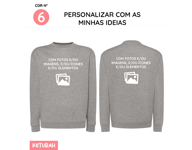 Sweat frente e verso personalizada pelo cliente com fot