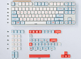 Set keycaps salmon kawaii