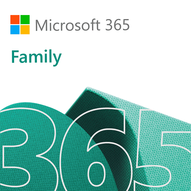 Microsoft 365 Family, 5 users, 1 year, 1 TB, default account.