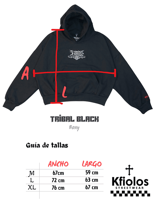 HOODIE KFIOLOS TRIBAL BLACK / BOXY FIT 4