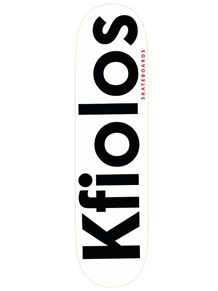 TABLA DE SKATE KFIOLOS - WHITE LOGO 8.5