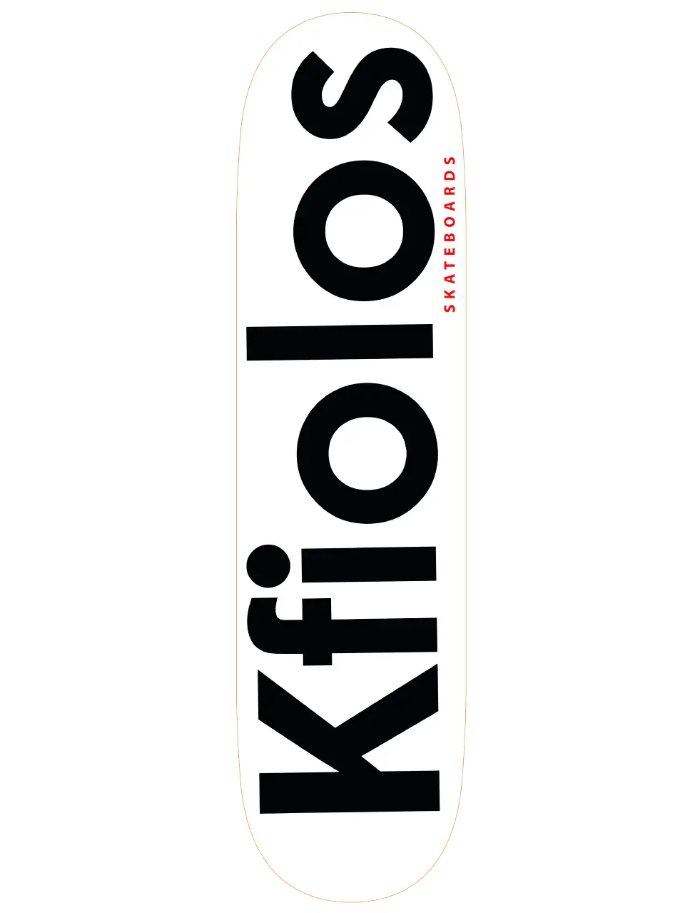 TABLA DE SKATE KFIOLOS - WHITE LOGO 8.5