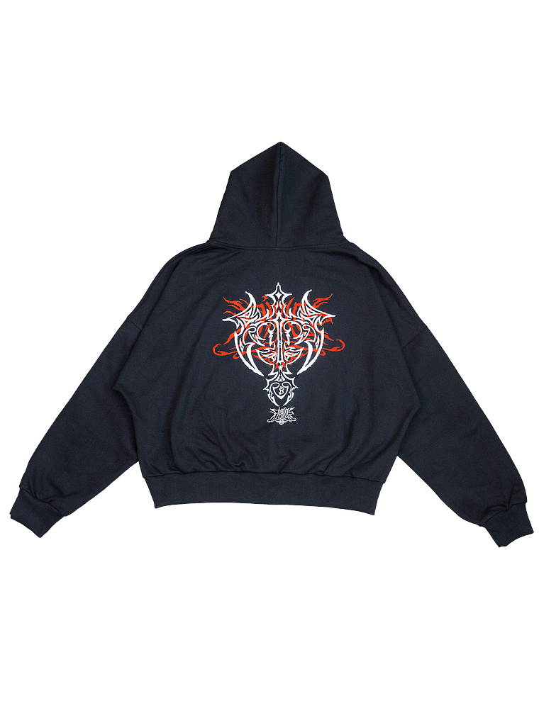 HOODIE KFIOLOS TRIBAL BLACK / BOXY FIT 5