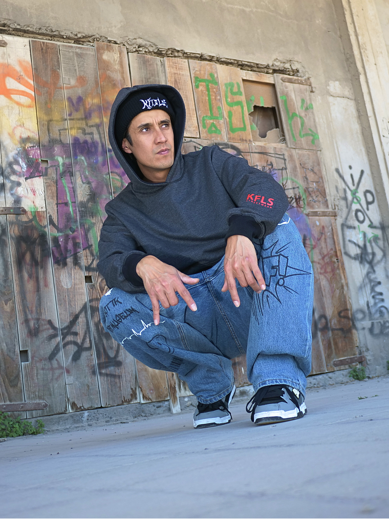 HOODIE KFIOLOS TRIBAL DARK GREY 4