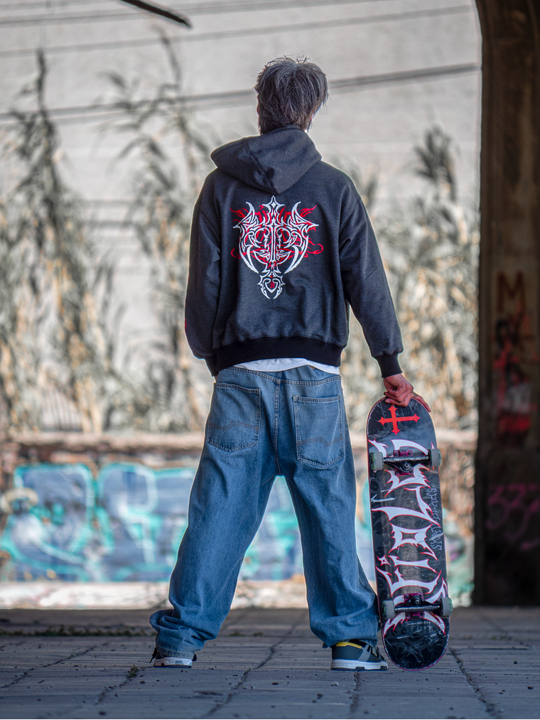 HOODIE KFIOLOS TRIBAL DARK GREY 1